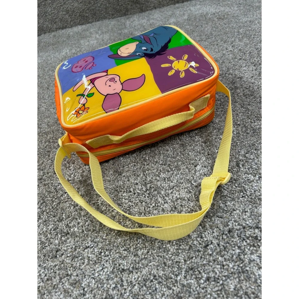 Vintage Disney Winnie the Pooh Thermos Lunch Bag Orange Tigger Eeyore Piglet
